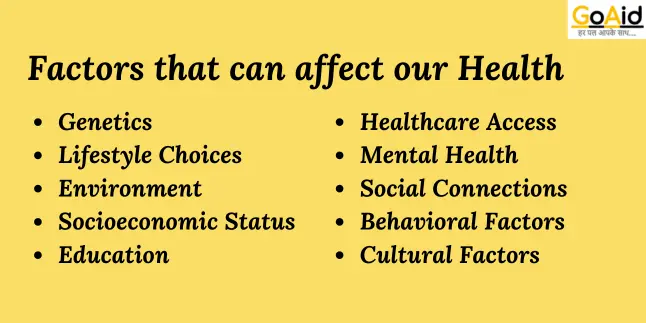 Factors that can affect our Health