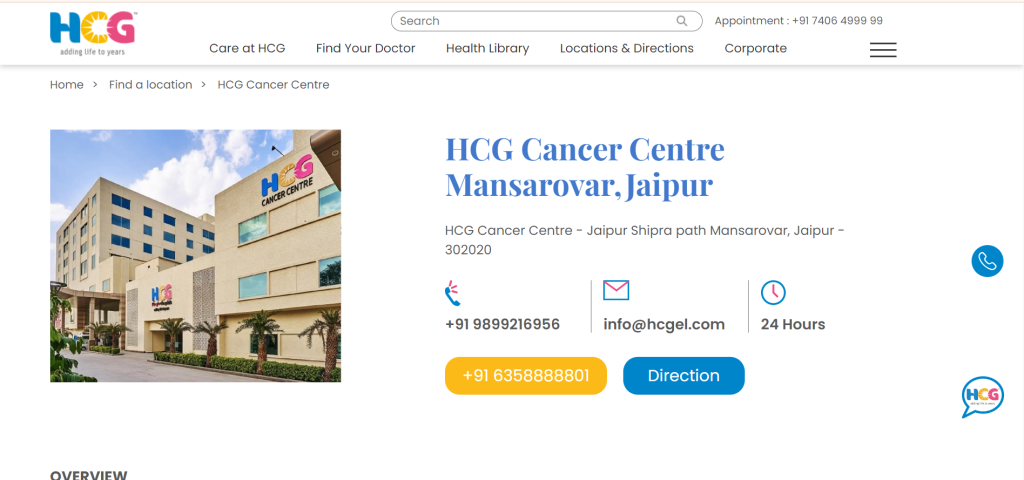 HCG Cancer Centre in jaipur