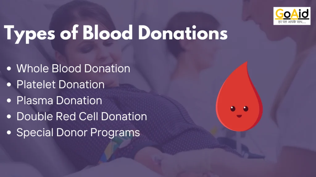 Types of Blood Donations
