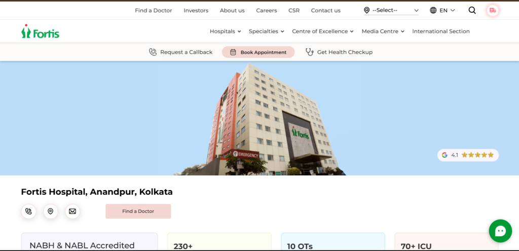 Top 10 Private and Government Hospitals in Kolkata