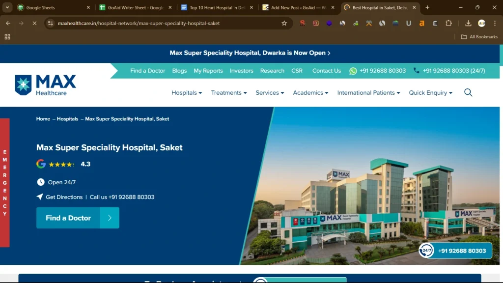 Max Super Speciality Hospital