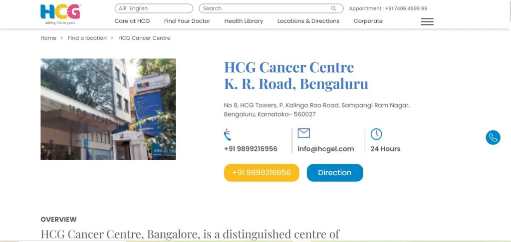 HCG Cancer Hospital Center